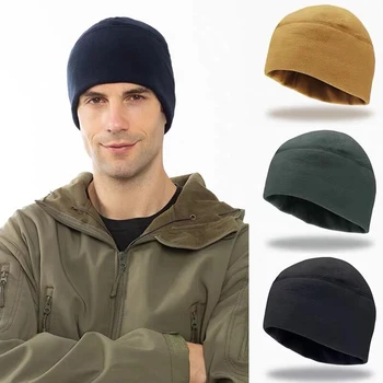 Jesienno - zimowa męska czapka taktyczna jazda na świeżym powietrzu, wodoodporna, ciepła polarowa czapka wspinaczkowa armia