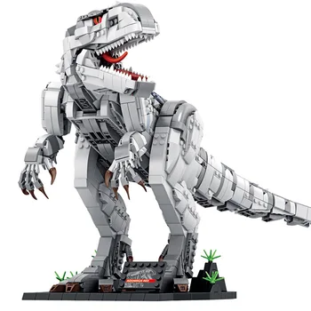 Jurassic Dinosaur World Park Movie White Tyrannosaurus T. Rex Rampage Building Blocks figurki cegły zabawki dla dzieci, prezenty