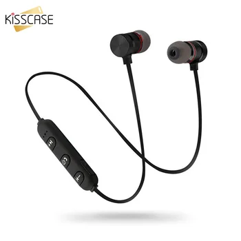 KISSCASE 4.2 bezprzewodowe słuchawki dla iPhone 11Pro Max X XR metalowa magnetyczna Bluetooth-zestaw słuchawkowy Huawei P20 Lite słuchawki douszne