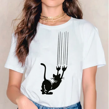 Kobiety damska pies bicie serca geometryczne 90-tych ślicznych druku moda casual druku Lady koszulka top damski graficzny t-shirt t-Shirt