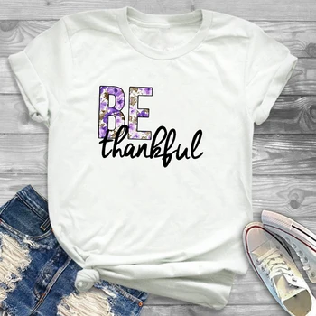 Kobiety wdzięczni wdzięczni Błogosławiona modne ubrania święto Dziękczynienia damskie damskie graficzne koszulki t-shirt Koszulka koszulki t-shirt