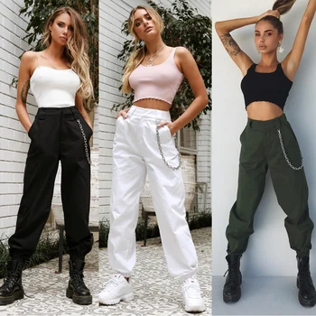 Kobiety wysokiej talii moda spodnie eleganckie hip-hop Vogue spodnie damskie панталон femme harajuku spodnie meble ubrania dames kleding