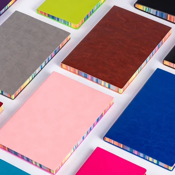 Kolor obrzeża PU miękka skórzana powierzchnia Notatnik kreatywna linia pozioma Notatnik studenckie, materiały piśmienne biznesu notatnik