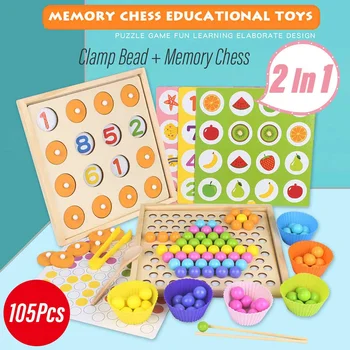 Koraliki gra Montessori wczesne dzieciństwo dzieci drewniany klip piłka puzzle rodzic-dziecko interaktywna zabawka dla dzieci prezent edukacja prezent