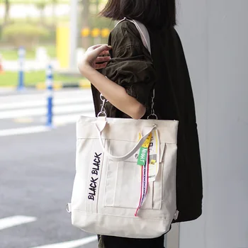 Koreański styl płótnie plecak wielofunkcyjny Torba damska torba o dużej pojemności torba