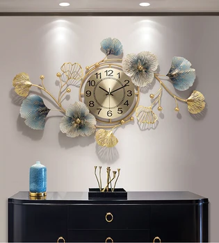 Kreatywne luksusowe zegar ścienny do salonu, jadalni i sofa tło domowych dekoracji ścian złoto żelazo naścienna duży