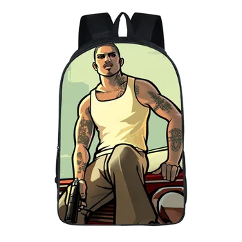 Kreskówka Grand Theft Auto GTA5 3D plecak tornister książka torba na zamek Messenger dzieci chłopcy dziewczęta uczniowie prezent Mochilas