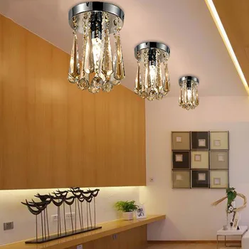 Kryształowa lampa sufitowa równo zamontowana lampa sufitowa sufitowa z kryształowymi kamykami do sypialni, przedpokoju, salonu, kuchni