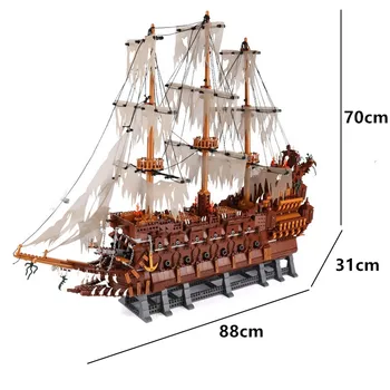 Król 3652 szt 83015 twórczy Caribbean pirate model statku Latający Holender klocki zestaw dla dzieci zabawki na prezent