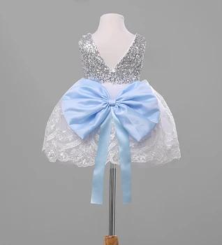 Księżniczka Baby Kids Girl Bowknot koronki kwiat sukienka Christmas party suknie wieczorowe rozmiar 1-9T