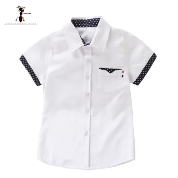 Kung-fu Mrówka 2019 Nowe Lato z krótkim rękawem kolor biały chłopiec koszula Studenckie odzież damska Oxford tkaniny bawełniane dla dzieci top