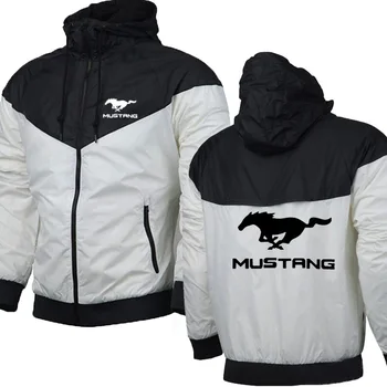Kurtki męskie Mustang Car Logo mężczyźni wiosna jesień bluza casual moda bluza zapinana na zamek kurtka męskie topy odzież bluza