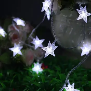 LED Star String Lights Twinkle Star Fairy Light dekoracyjne Gwiezdne smyczki światła dla pokoju ślub święto girlandy z podtrzymywaniem bateryjnym