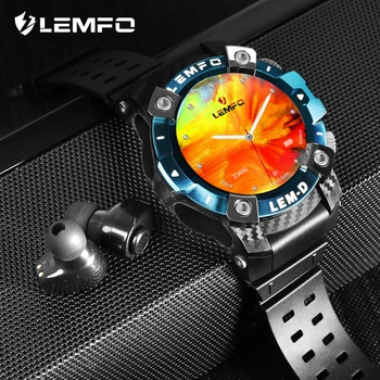 LEMFO LEMD 2020 Sport Smart Watch TWS słuchawki Bluetooth 2In1 360*360 HD wyświetlacz 350 mah bateria wielojęzyczne inteligentne zegarki męskie