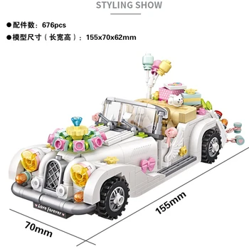 LOZ Mini Blocks Vehicle Building Bricks Luxury Wedding Party Car Model Toy Girls Gifts Christmas Children Present 1119