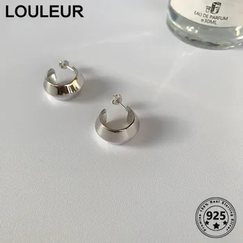 LouLeur News 925 Srebro Kolczyki W Kształcie Rombu Szerokie Kolczyki Dla Kobiet 2020 Trend Biżuteria 925 Srebro Biżuteria Moda