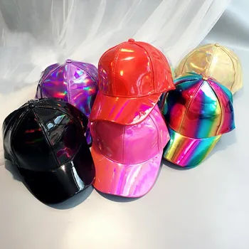 Luksusowa moda PU hip-hop hat for Rainbow Color Changing Baseball cap Back to the Future Prop Bigbang, G-Dragon, Baseball Cap