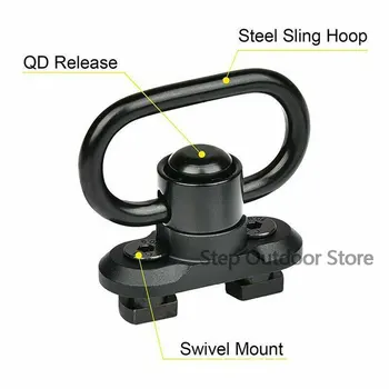M-lok Sling Mount Standard QD Sling Swivel Adapter 1.25 Inch for M lok Quick Release Rail mount adapter