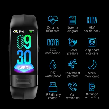 MKS11 blood pressure measurement band heart rate monitor PPG smart ECG bracelet watch Activity fitness tracker wristband