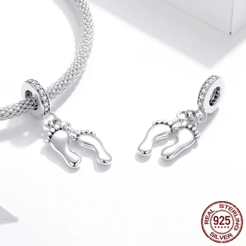 MOWIMO 2020 925 srebro świeci Cyrkon nóżki zawieszenia pasują oryginalne srebrne bransoletki wisiorek tworzenia biżuterii BKC1692