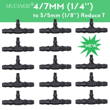 MUCIAKIE 30-1000SZT 4/7 mm do 3/5 mm zredukowany trójnik złącze nawadniania ogrodu 1/4