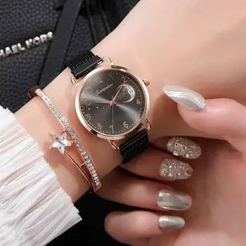 Magnes klamra półksiężyc kształt kobiety bransoletka zegarki luksusowe panie stop zegarek kwarcowy Zegarek prezenty 2020 Relogio Feminino orologio