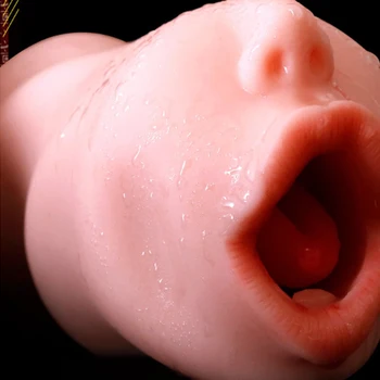 Masturbator męski realistyczna Aritificial Silikonowa Wagina Kieszonkowy Cipki Głębokie gardło język ssać sex oralny SexToy dla mężczyzn dorosłych sex zabawki