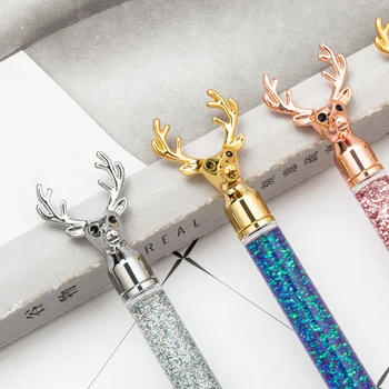 Metalowy długopis w kształcie łosia Laserowa Złota Rączka do nagrywania kreatywny prezent Świąteczny dla dziewczyny studentki Kawaii biurowe, papiernicze