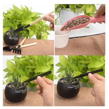 Mini Narzędzia Ogrodowe, Zestawy Sukulentów Bonsai Miniaturowa Sadzenie Ogród Kwiatowy