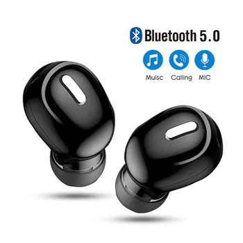 Mini-panewki 5.0 Bluetooth Słuchawki HiFi bezprzewodowy zestaw słuchawkowy z mikrofonem sportowe słuchawki głośnomówiący dźwięk stereo słuchawki dla wszystkich telefonów