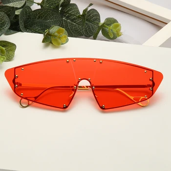 Moda bez oprawy przewymiarowany okulary Kobiety mężczyźni metalowe okulary luksusowej marki design vintage okulary UV400 odcienie oculos de sol