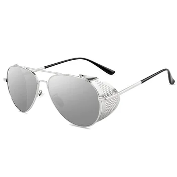 Moda na steampunk okulary marki design Mężczyźni Kobiety rocznika metalowe steam punk okulary przeciwsłoneczne UV400 odcienie punkty Gafas de Sol