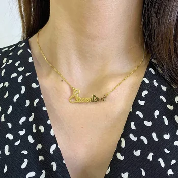 Moda niestandardowe domeny naszyjnik ze stali nierdzewnej dostosowane naszyjnik tabliczka wisiorek naszyjnik biżuteria niestandardowe prezenty dla kobiet
