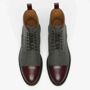 Modne buty męskie najwyższej jakości rocznika komórkowe buty z imitacji skóry, sznurowane męskie buty codzienne Zapatos De Hombre F551