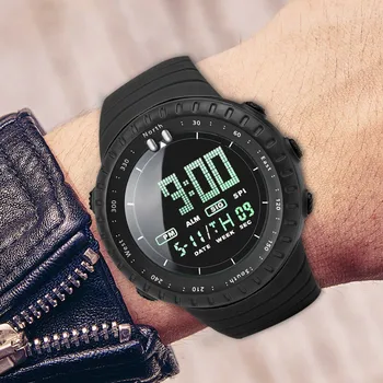 Modny męski zegarek led cyfrowy zegarek męskie zegarki elektroniczne, wielofunkcyjne zegarki sportowe męskie wodoodporny zegarek męski zegarek F5