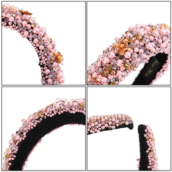 Molans Luksusowy Perły Opaska Stop Kwiat Cyrkonie Wstążki Do Włosów Z Pereł Dla Kobiet Nowe Eleganckie Akcesoria Do Włosów