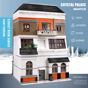 Mold King Building Blocks MOC streetview light Crystal Palace AMSTERDAM Model sets klocki dla dzieci zabawki edukacyjne prezenty świąteczne