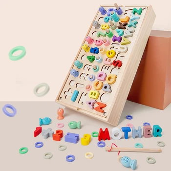 Montessori Edukacyjne Zabawki Drewniane Geometryczny Kształt Zgodności Hrabia Magnetyczne Rybackie Zabawki Matematyka Wczesne Zabawki Edukacyjne Dla Dzieci