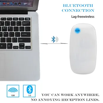 Mysz bezprzewodowa Bluetooth ergonomiczny ultra dotykowy przenośny biurowe optyczna myszka Mause do laptopa Xiaomi Apple Mac PC
