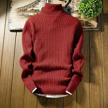 Męska Casual Slim Fit Sweter Bluza Z Dzianiny Koszulki Termalne Mężczyźni Podstawowa Golf Z Długim Rękawem Przytulny Sweter Sweatercoat