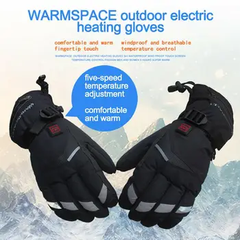 Męskie rękawice zimowe, elektryczne, ogrzewane motocykl, rower, elektryczne, ogrzewane rękawice ciepłe ekran dotykowy, wodoodporny wyścigi rękawice do jazdy konnej