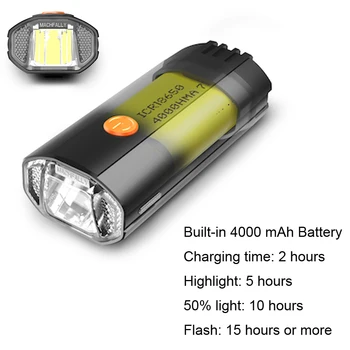 NEWBOLER L2 USB wbudowany Akumulator 4000 mah 3 tryby rowerowej światła wodoodporny Reflektor akcesoria do rowerów z tylnym światłem