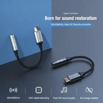 NILLKIN DAC HiFi декодирующий amp Type-C to 3.5 mm Jack Adapter USB-C to 3.5 mm Headphone Audio Aux kabel do Samsung Xiaomi