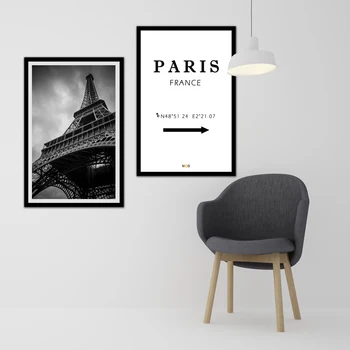 NOOG Nordic Krajobrazowego Wall poster Art The Eiffiel Tower Of France Canvas Poster And Canvas Painting For Paris Home Decorative