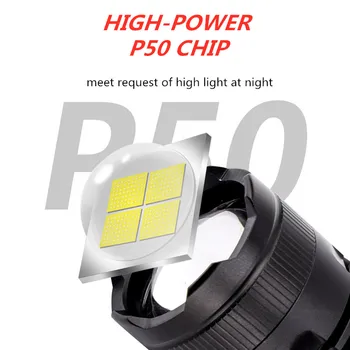 Najmocniejszy P50 LED Upgrade 2 taktyczna latarka jaśniejsze wodoodporny Usb akumulator 26650 odkryty latarka