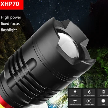 Najnowszy wbudowany 7200mAh XHP70.2+COB LED latarka 7modes USB Rechargerable Zoom wodoodporna Latarka Lanterna na camping,polowania