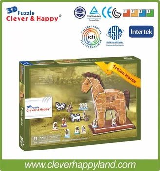Najpopularniejsze produkty koń trojański puzzle 3d model zabawka dla dzieci