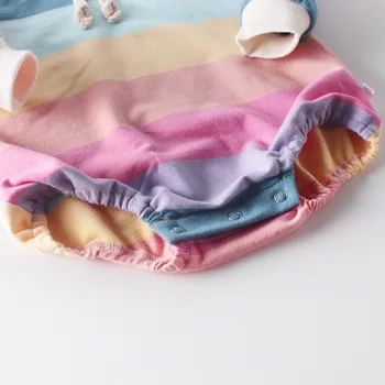 Nowa Tęczowa Odzież Z Długim Rękawem Dla Niemowląt Baby Girl Bodysuits Little Girls Clothing Fashion Kids Long Sleeve Clothes