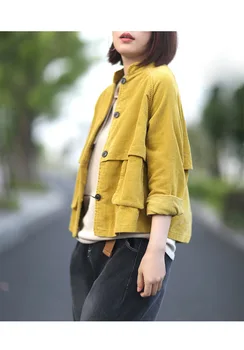 Nowe aksamitne kurtki Harajuku damskie zimowe jesienne płaszcze damskie kochanie monochromatyczne odzież specjalna konstrukcja narzędzie kieszonkowe topy