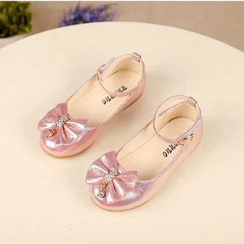 Nowe jesienne dziewczyny skórzane buty dla Dzieci dziewczyny dla dzieci księżniczka kwiat buty do biegania pearl diament jeden obuwie dla dzieci buty taneczna